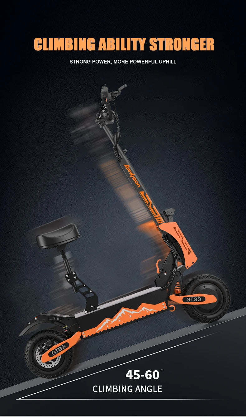 Arwibon GT08 Electric Scooter With Folding Frame And Powerful Motor