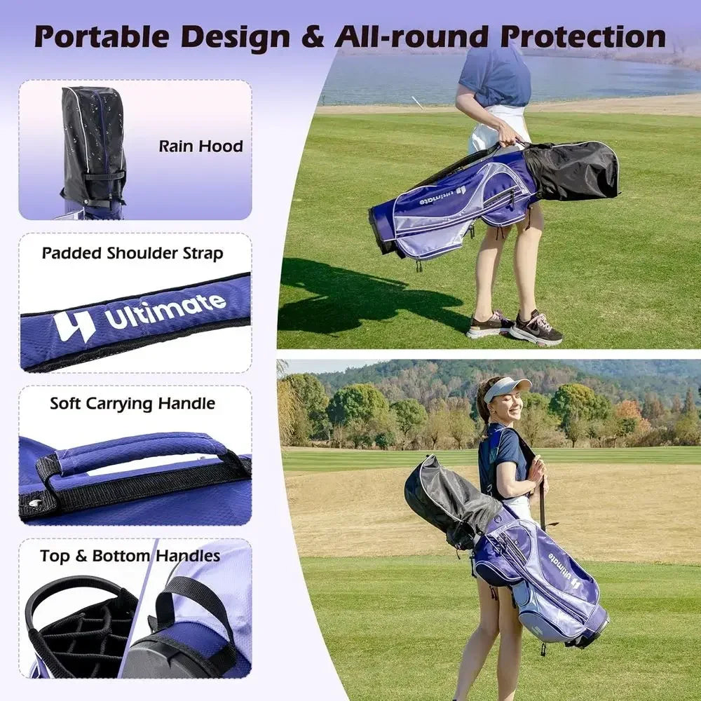 Women's Golf Set Featuring Driver Hybrid Irons Putter Cart Bag