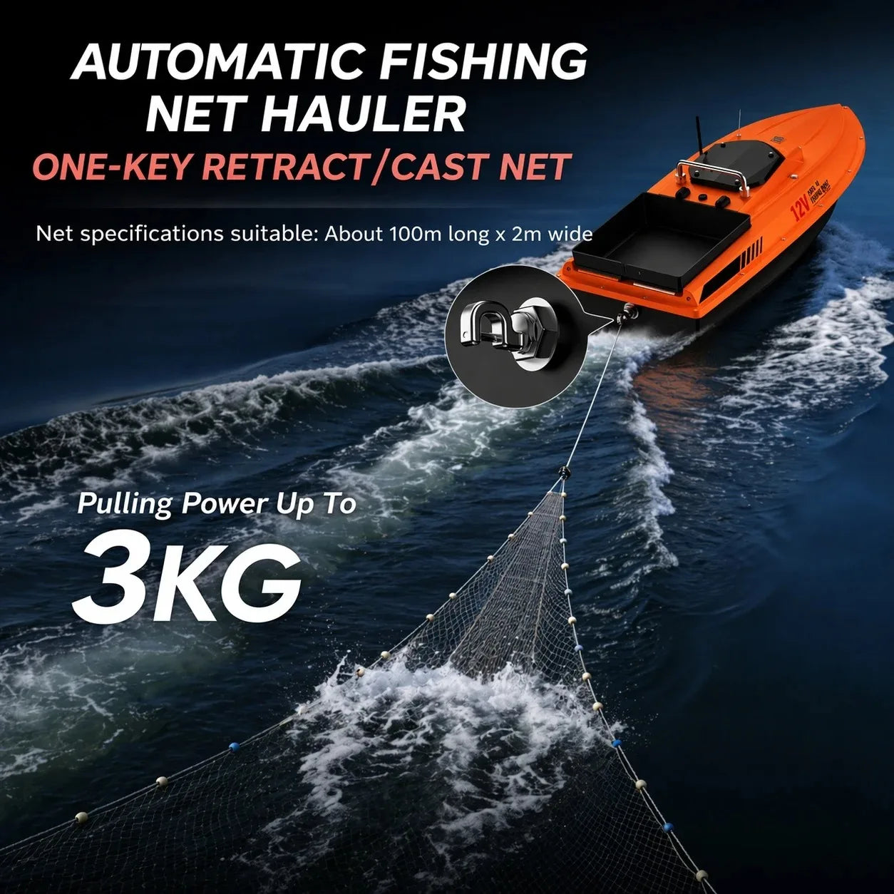 MBLN GPS Rechargeable Bait Boat With Auto Return Remote