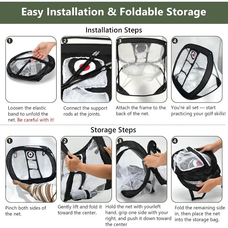 Golf Chipping Net Set With Mat And Balls For Practice