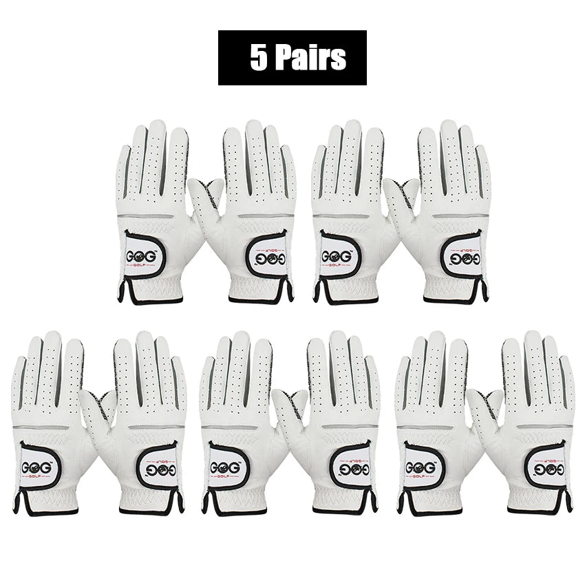 GVOVLVF Genuine Sheepskin Leather Mens Non Slip Golf Gloves