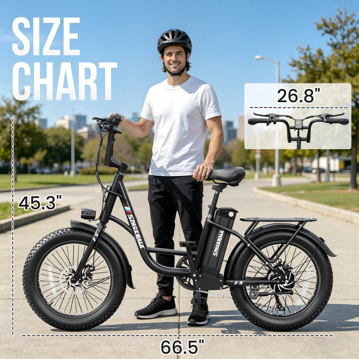 Eilleo Spacewalk Fat Tire Electric Bike With Removable Battery