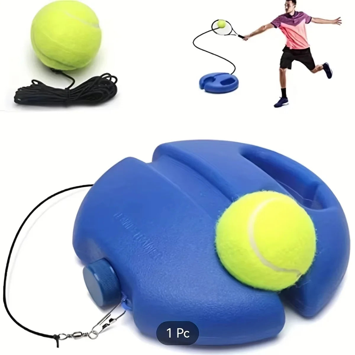 Portable Tennis Rebound Trainer for Solo Practice and Skill Training
