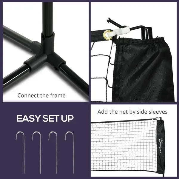 Adjustable Outdoor Badminton Volleyball And Pickleball Net Game Set