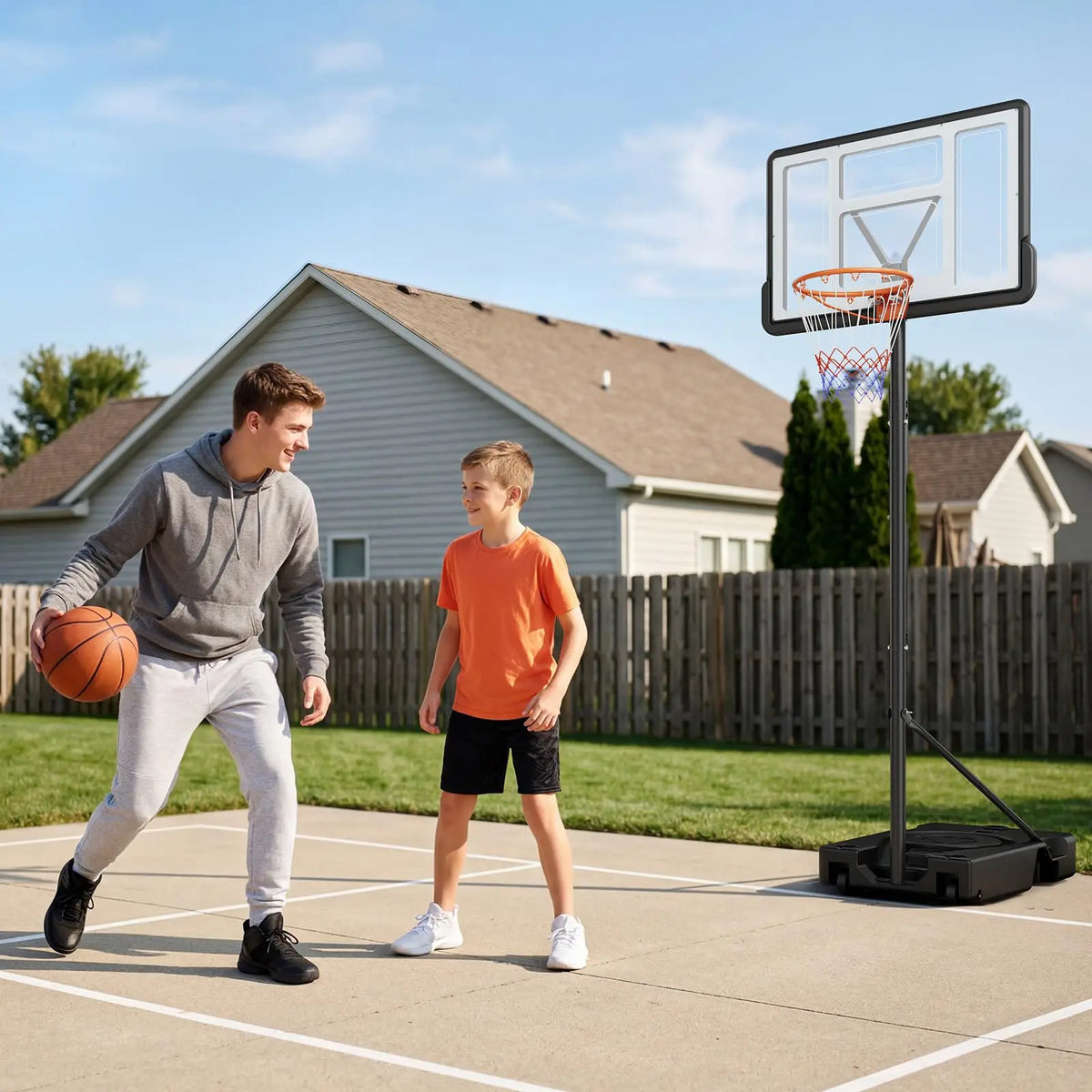 HiMISS Portable Adjustable Basketball Hoop With Wheels for Outdoor Play