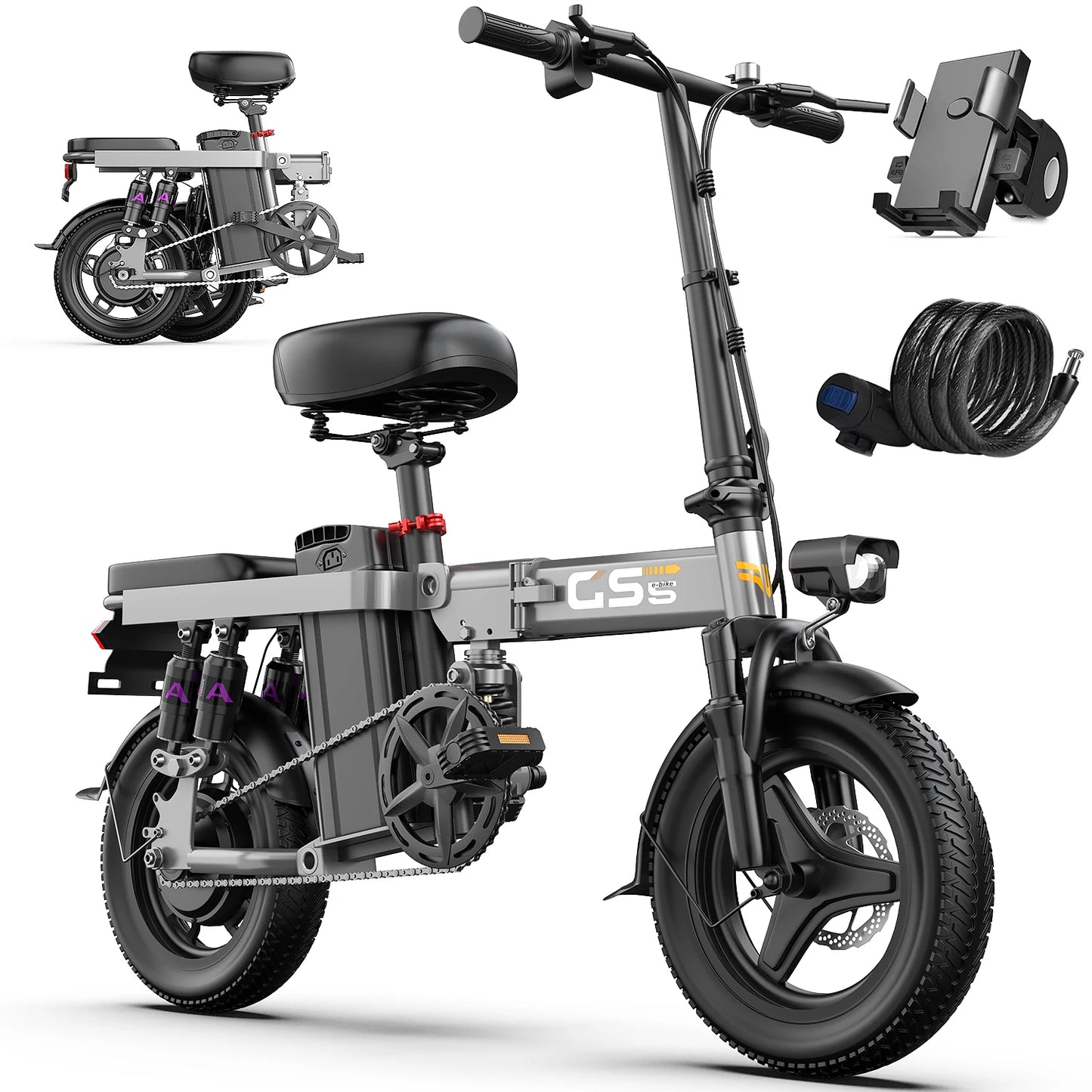 UPlee GS5 Folding Electric Bike 48V Battery 740W Motor