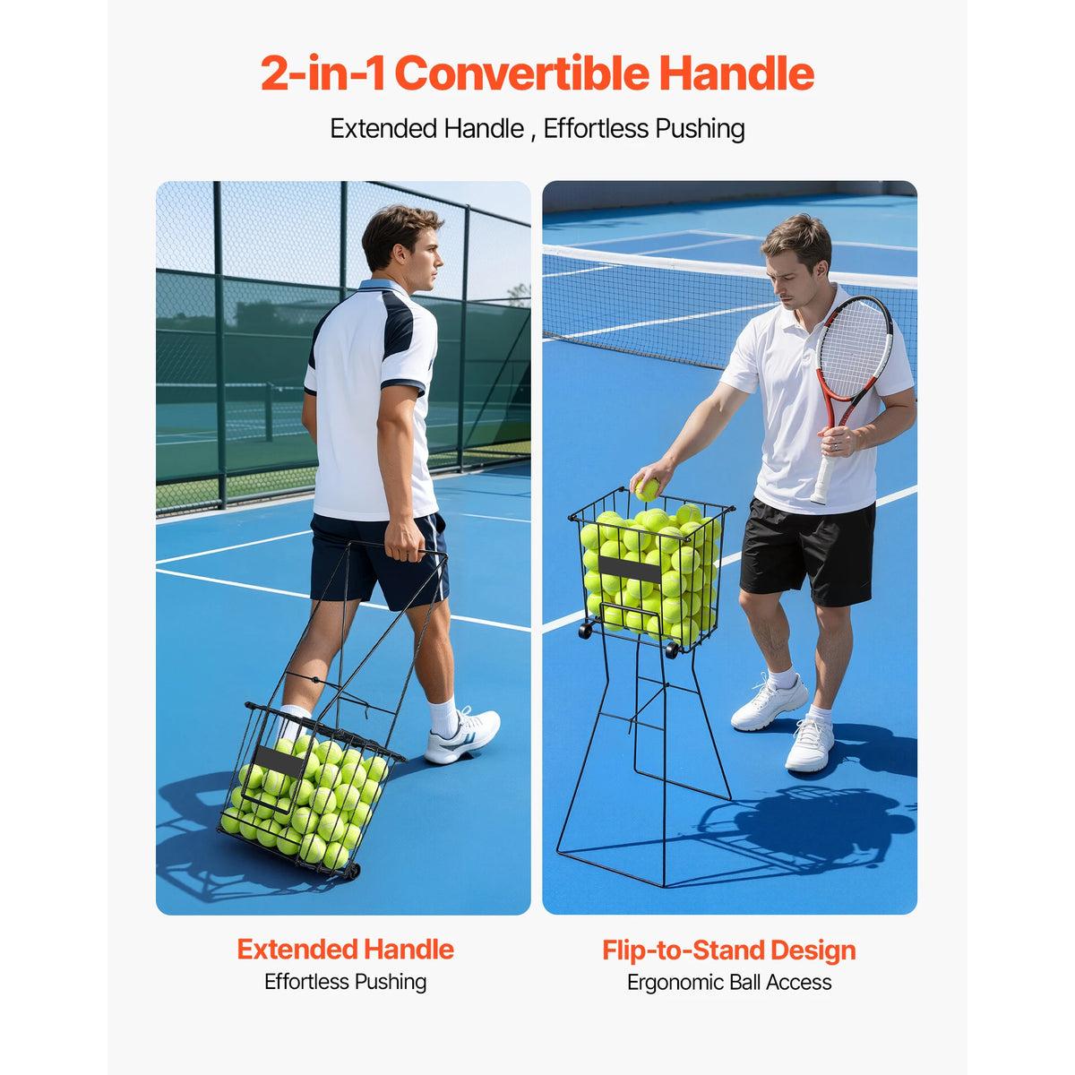 SucceBuy Portable Tennis Ball Hopper With Wheels For Training and Storage