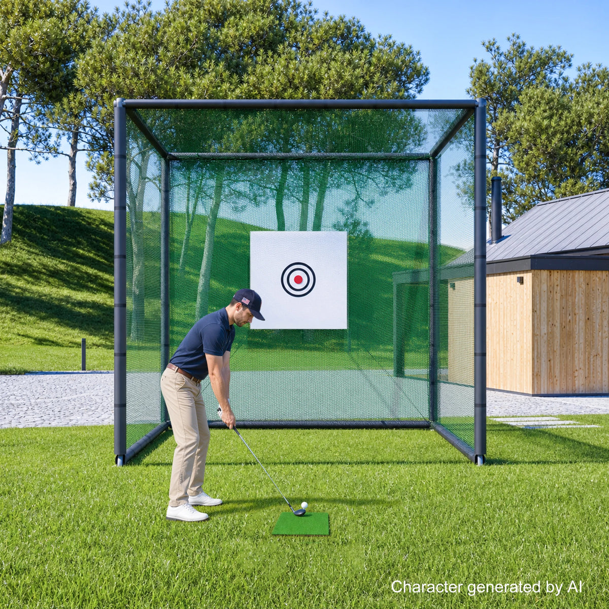 Indoor Outdoor Golf Practice Net Cage With Metal Frame for Training