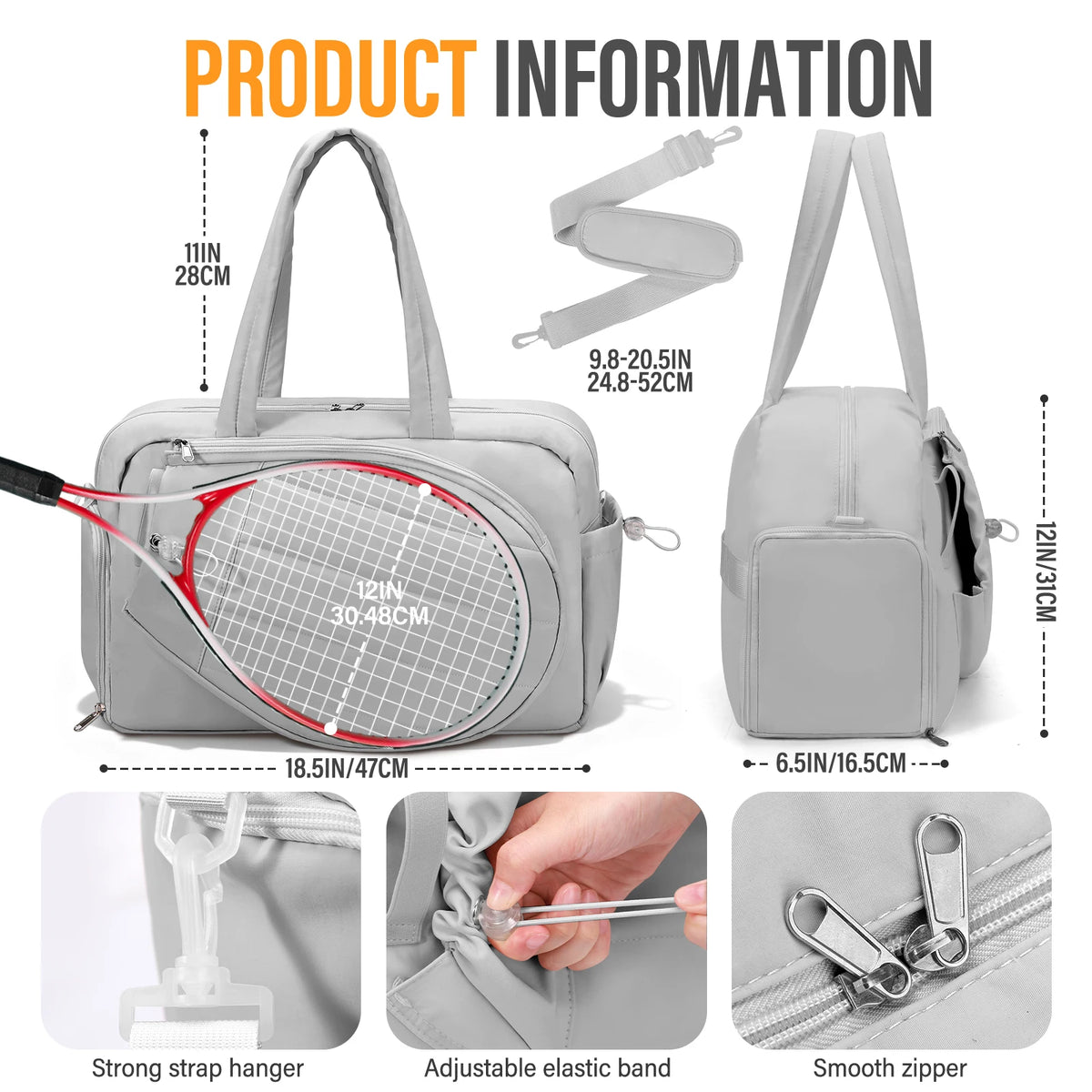 Tennis Backpack With Shoe Compartment And Dual Racket Storage