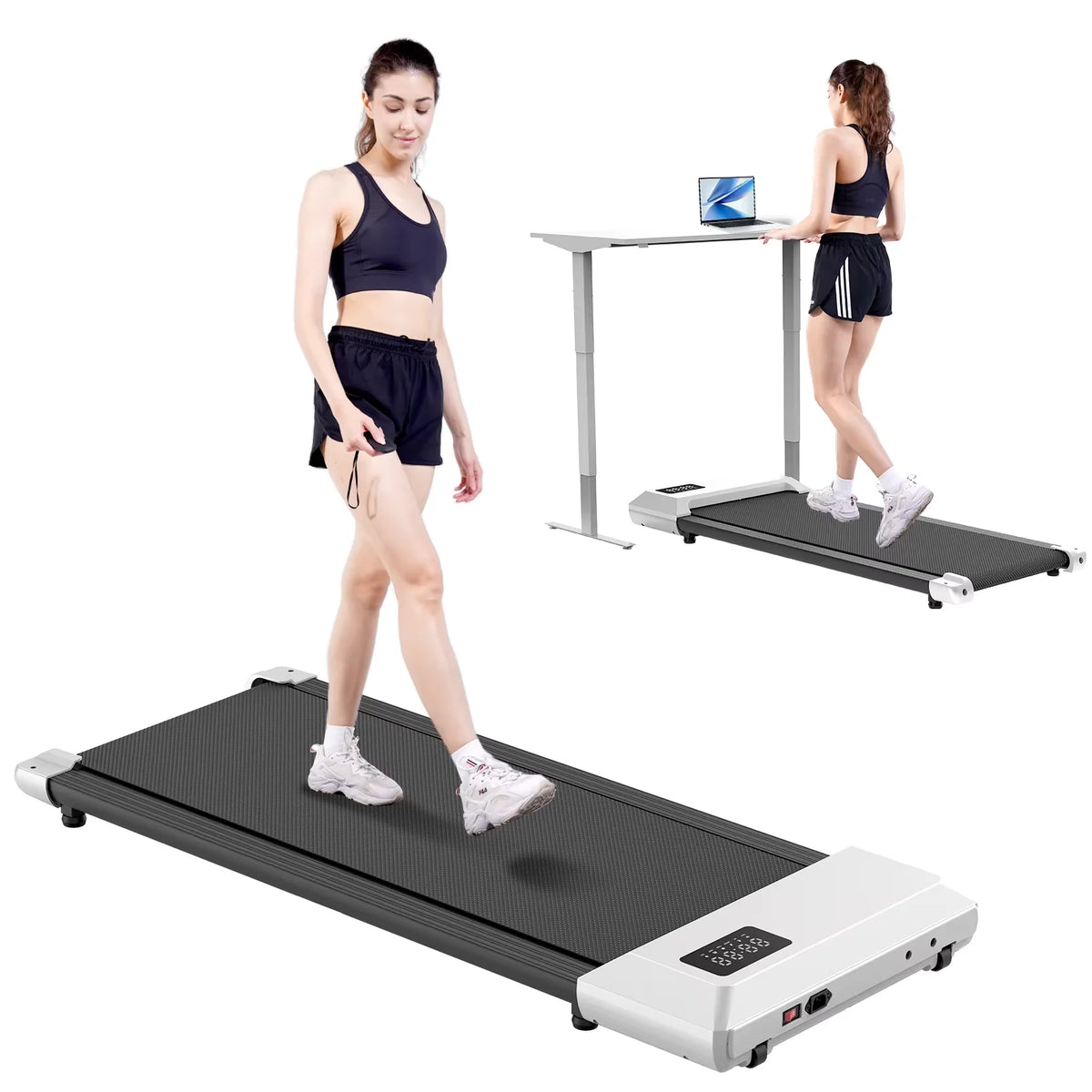 Superun Portable Under Desk Walking Pad Treadmill With LCD Display