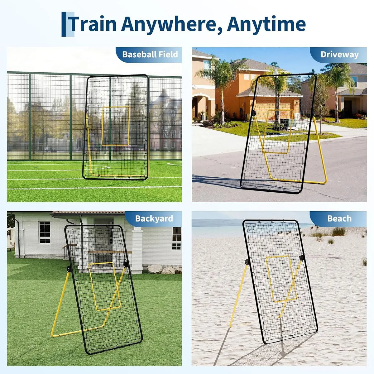 Tacleekii Volleyball Rebounder Net Adjustable Bounce Back Trainer