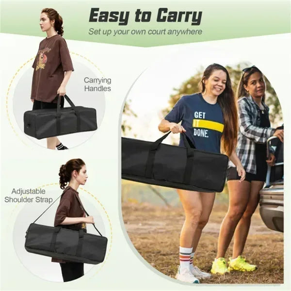 Heavy Duty Volleyball Net Set With Adjustable Poles And Winch Accessories