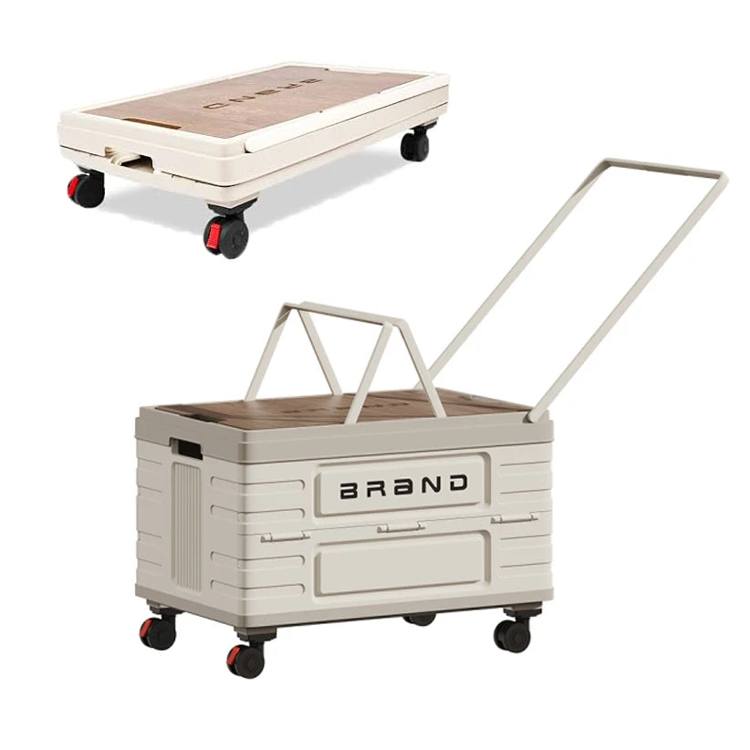 360 Degree Rotating Foldable Storage Cart Heavy-Duty Mobile Organizer