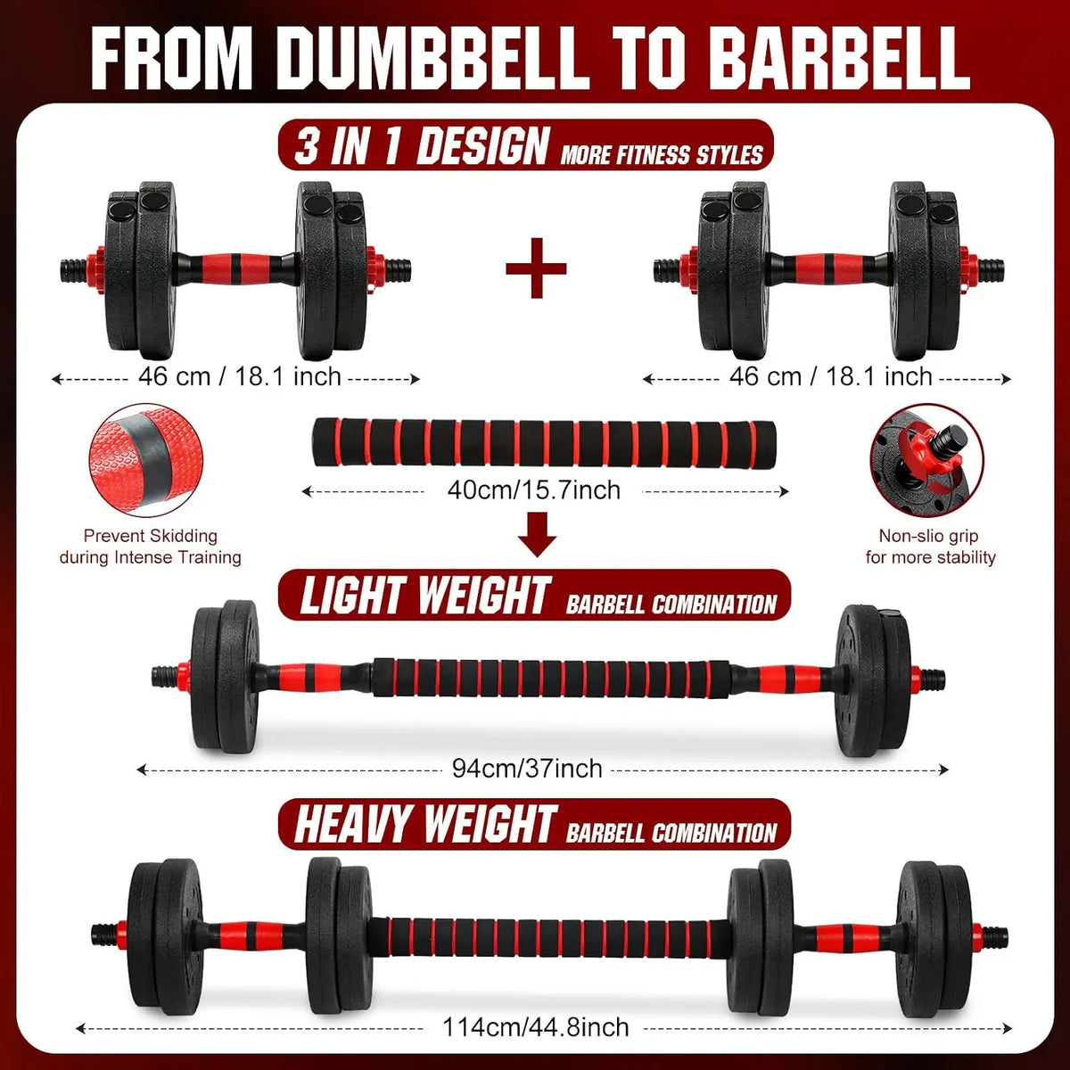 Adjustable Dumbbell and Barbell Set for Home Strength Training