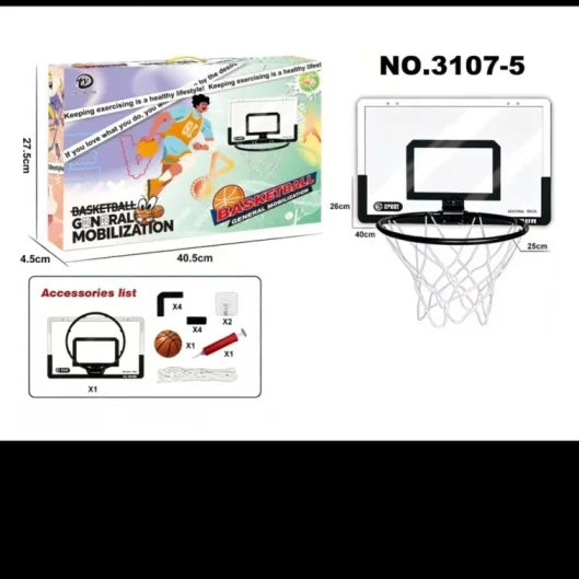 Adjustable Folding Wall Mounted Basketball Hoop System for Home Gyms