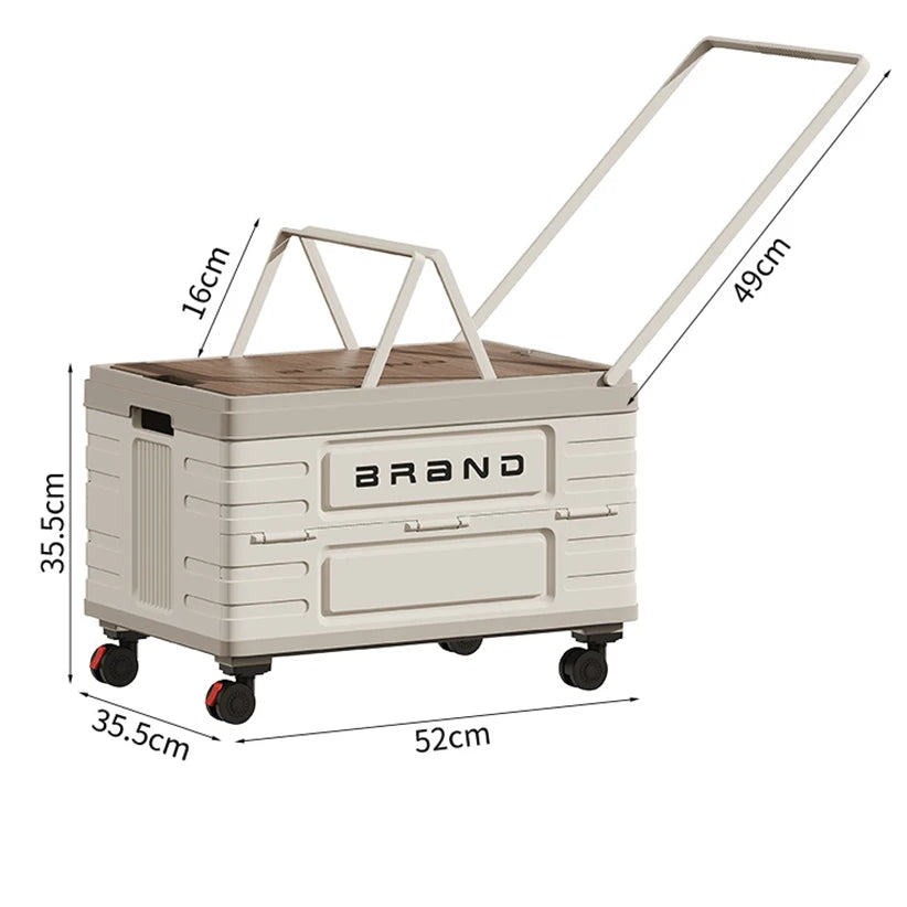 360 Degree Rotating Foldable Storage Cart Heavy-Duty Mobile Organizer