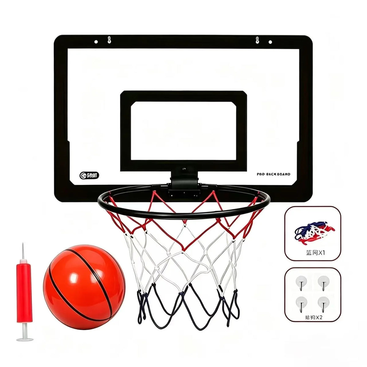 Adjustable Folding Wall Mounted Basketball Hoop System for Home Gyms