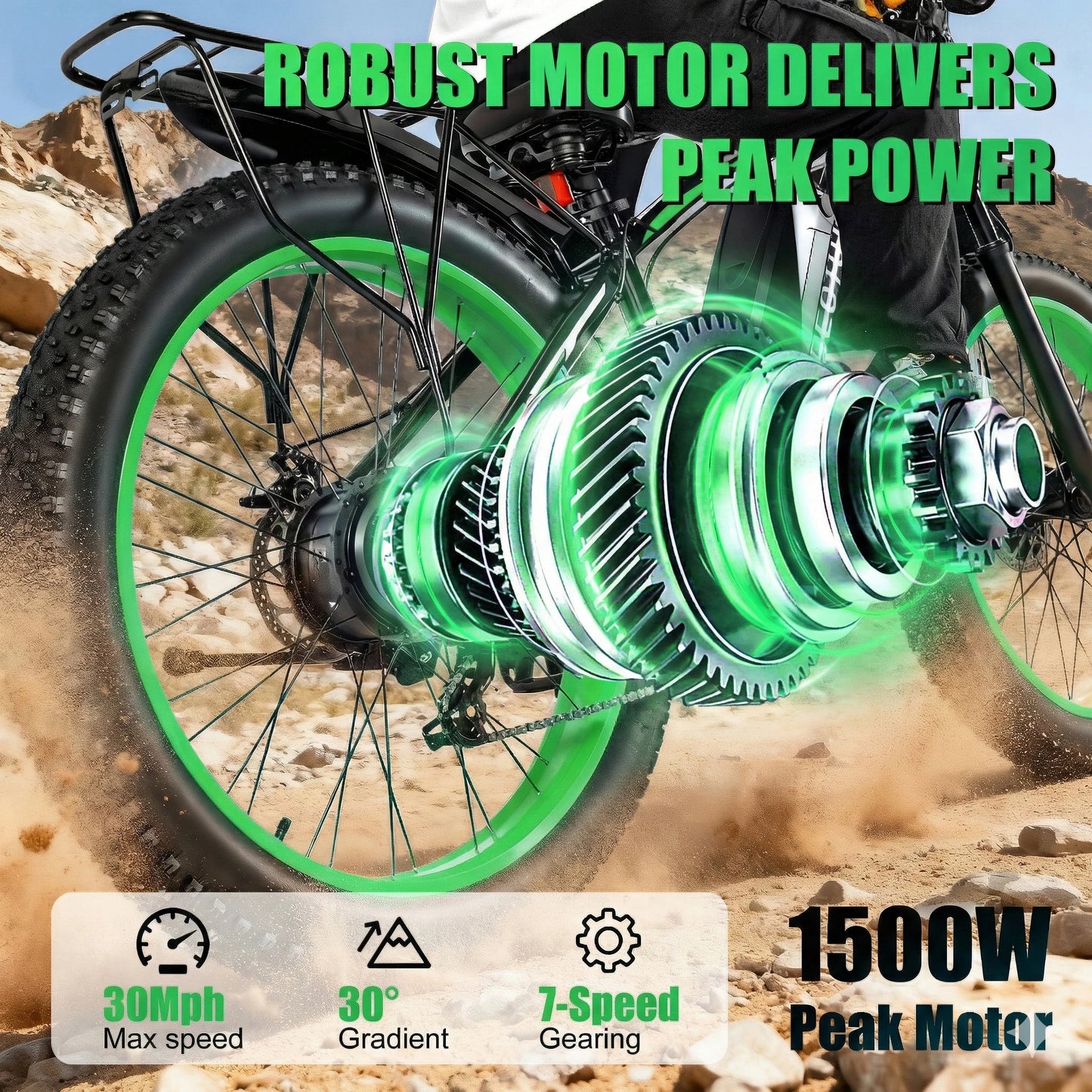 EOEOTWO 1000W Fat Tire Electric Bike With 48V Battery