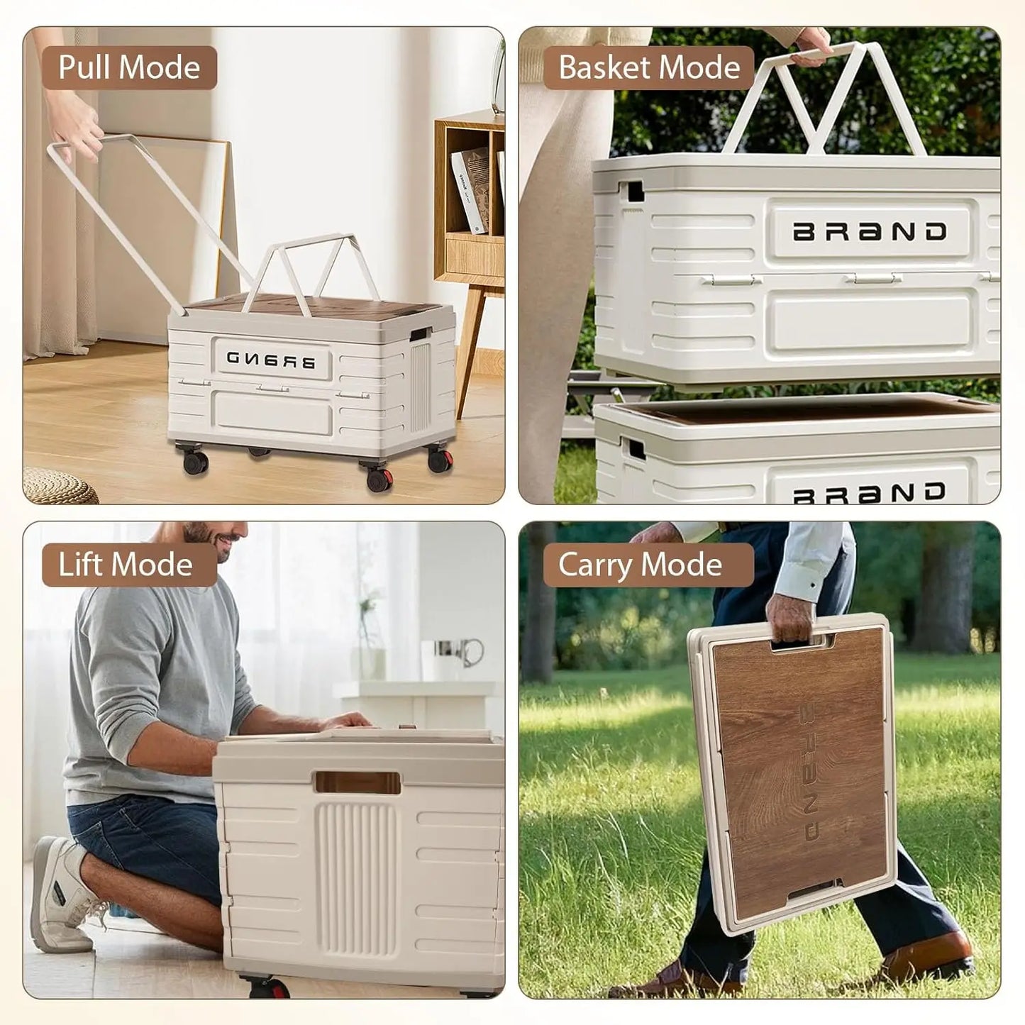 360 Degree Rotating Foldable Storage Cart Heavy-Duty Mobile Organizer