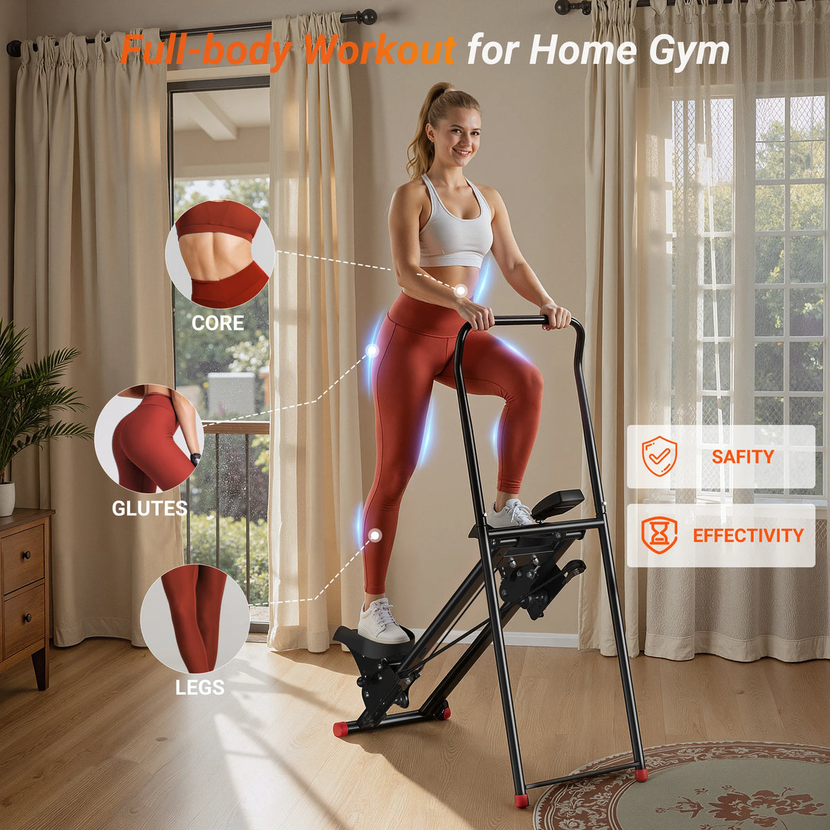 MERACH Low Impact Foldable Stair Stepper with Handlebar for Home