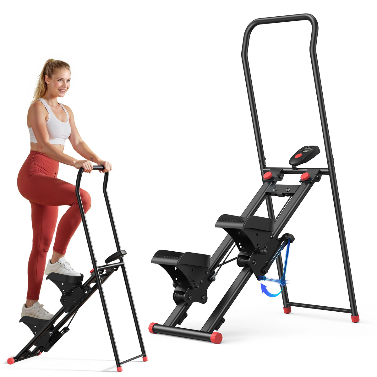 MERACH Low Impact Foldable Stair Stepper with Handlebar for Home