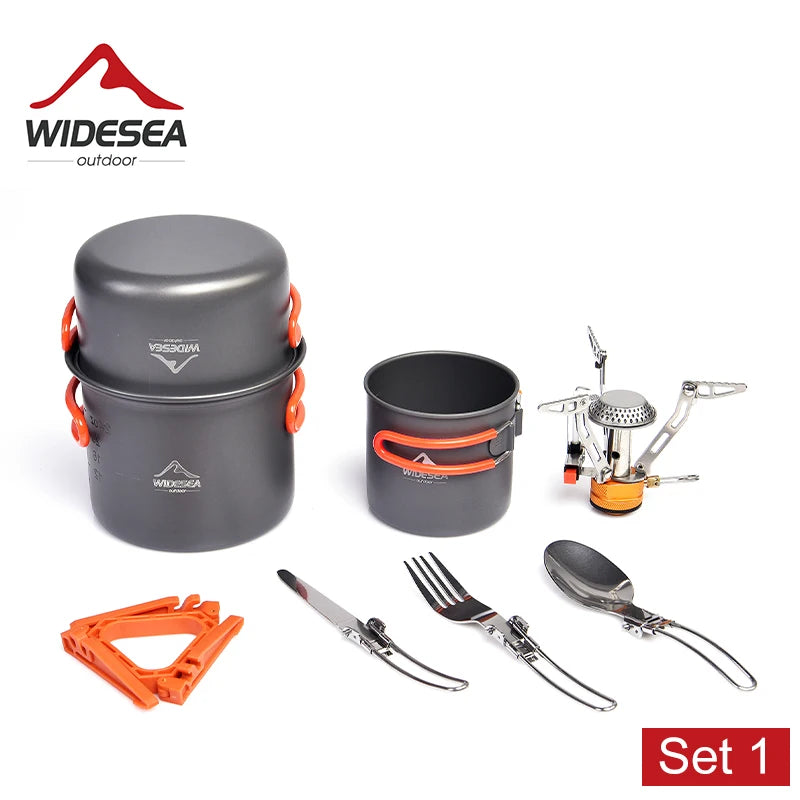 Widesea Camping Cookware Set Portable Stove Outdoor Tableware
