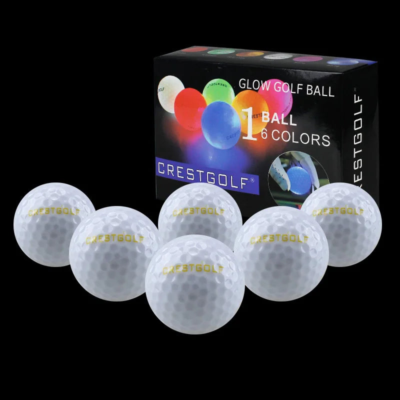 CRESTGOLF LED Night Glow Golf Ball for Evening Practice Lights