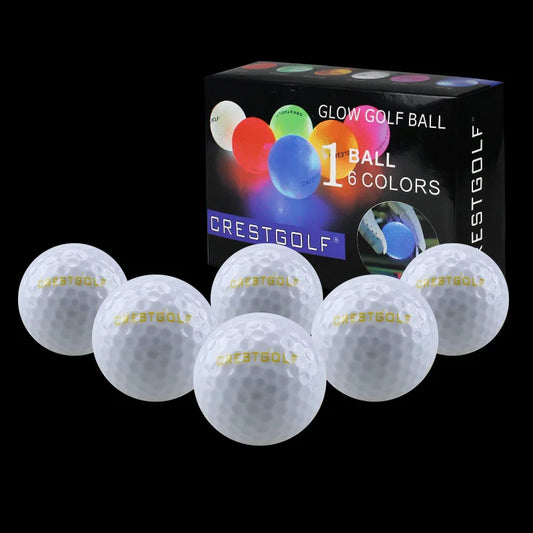 CRESTGOLF LED Night Glow Golf Ball for Evening Practice Lights