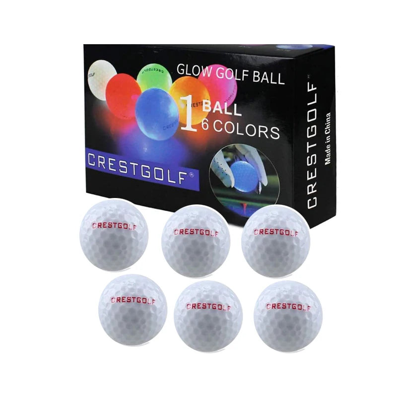 CRESTGOLF LED Night Glow Golf Ball for Evening Practice Lights