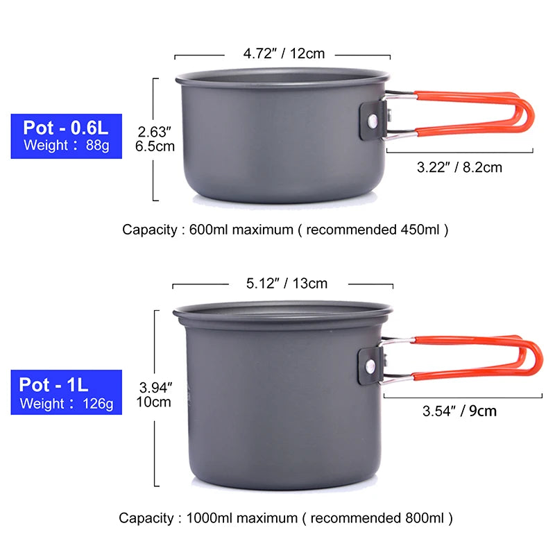 Widesea Camping Cookware Set Portable Stove Outdoor Tableware