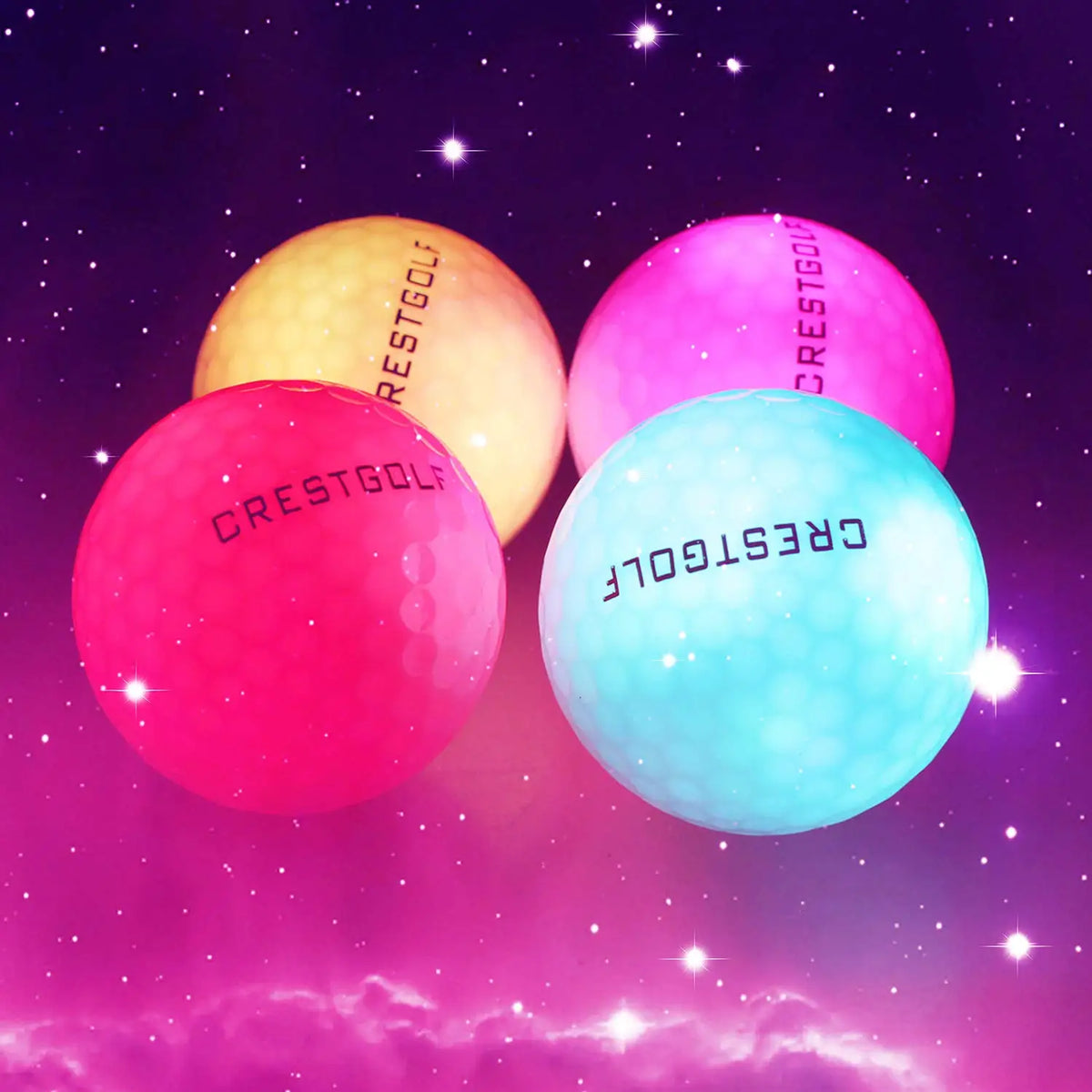 CRESTGOLF LED Night Glow Golf Ball for Evening Practice Lights
