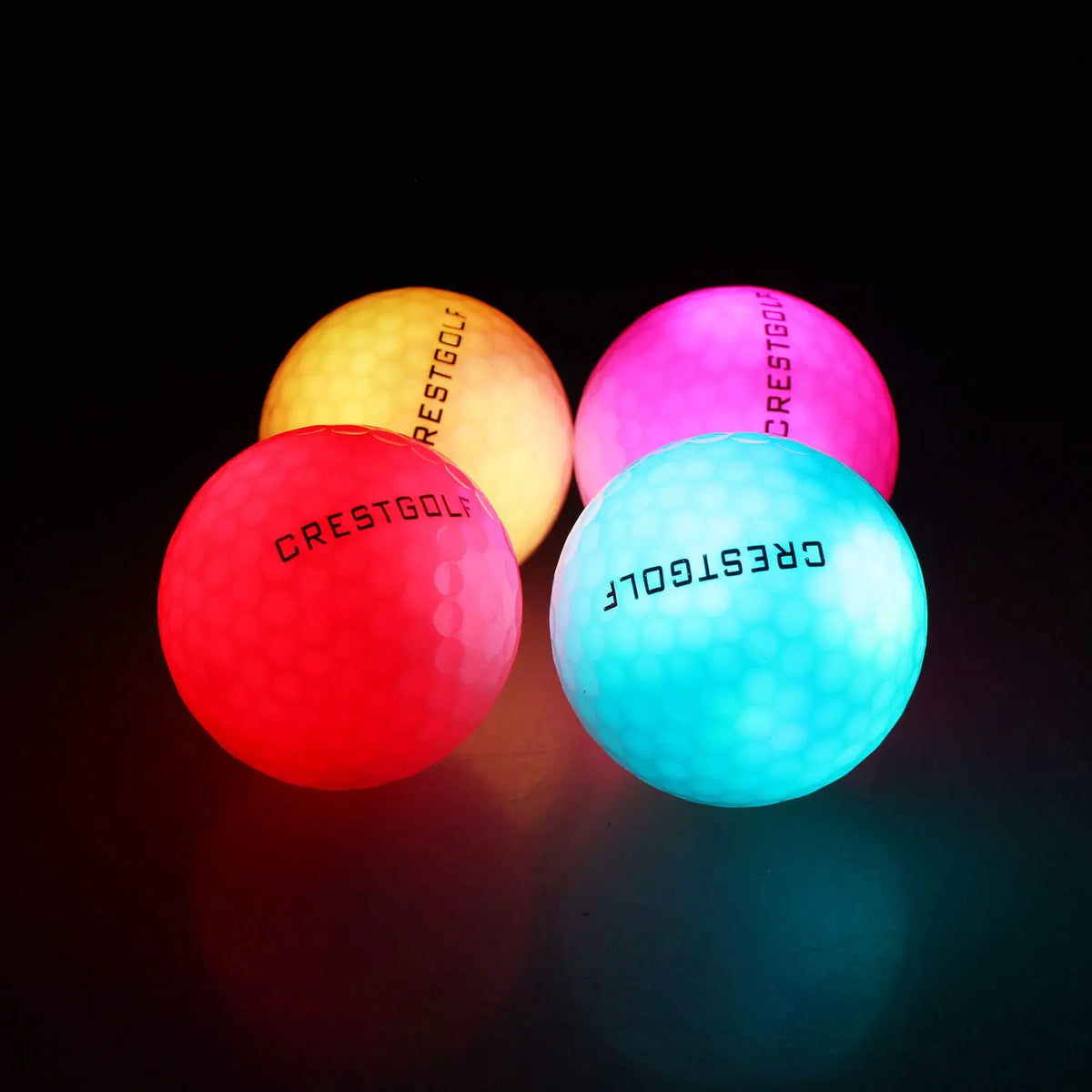 CRESTGOLF LED Night Glow Golf Ball for Evening Practice Lights