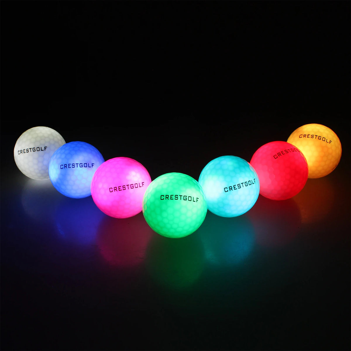 CRESTGOLF LED Night Glow Golf Ball for Evening Practice Lights