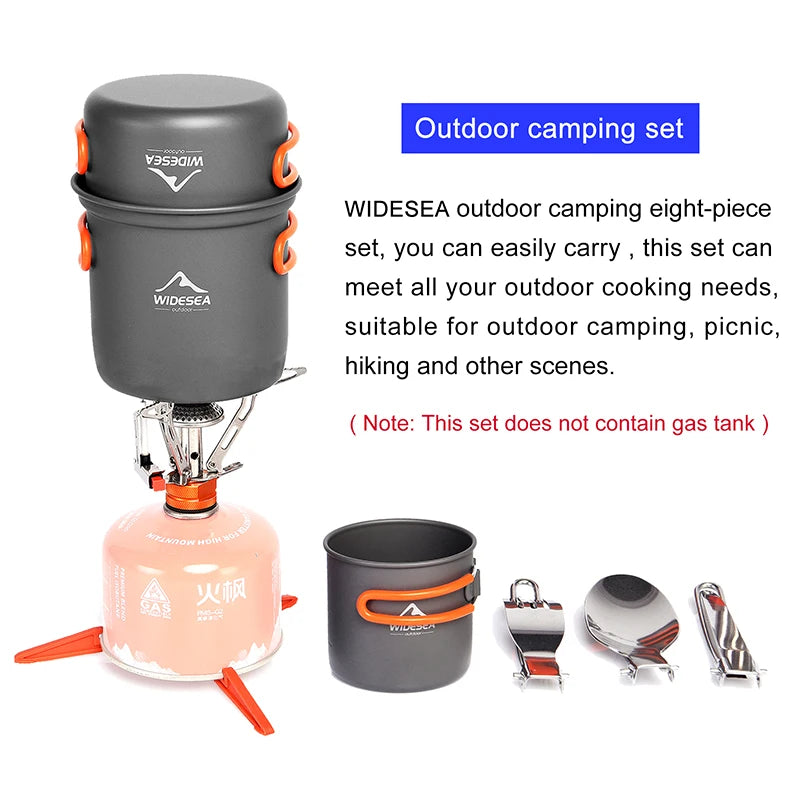 Widesea Camping Cookware Set Portable Stove Outdoor Tableware
