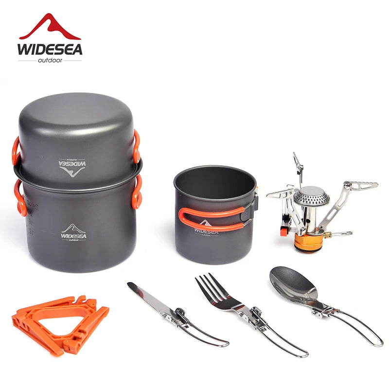 Widesea Camping Cookware Set Portable Stove Outdoor Tableware