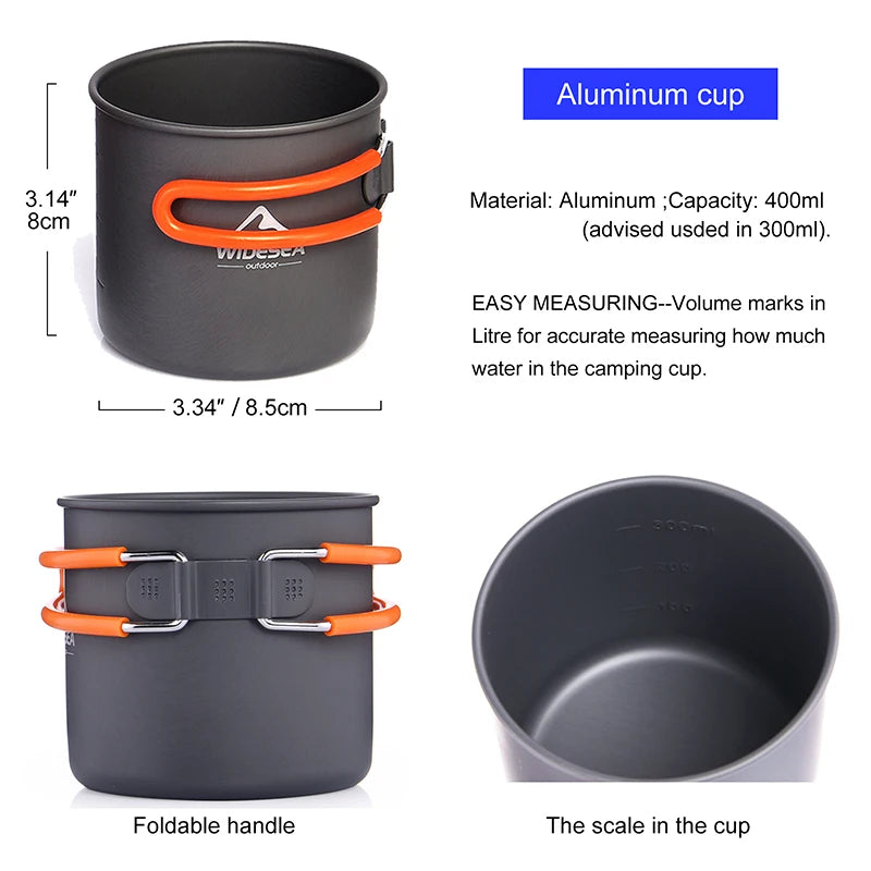 Widesea Camping Cookware Set Portable Stove Outdoor Tableware