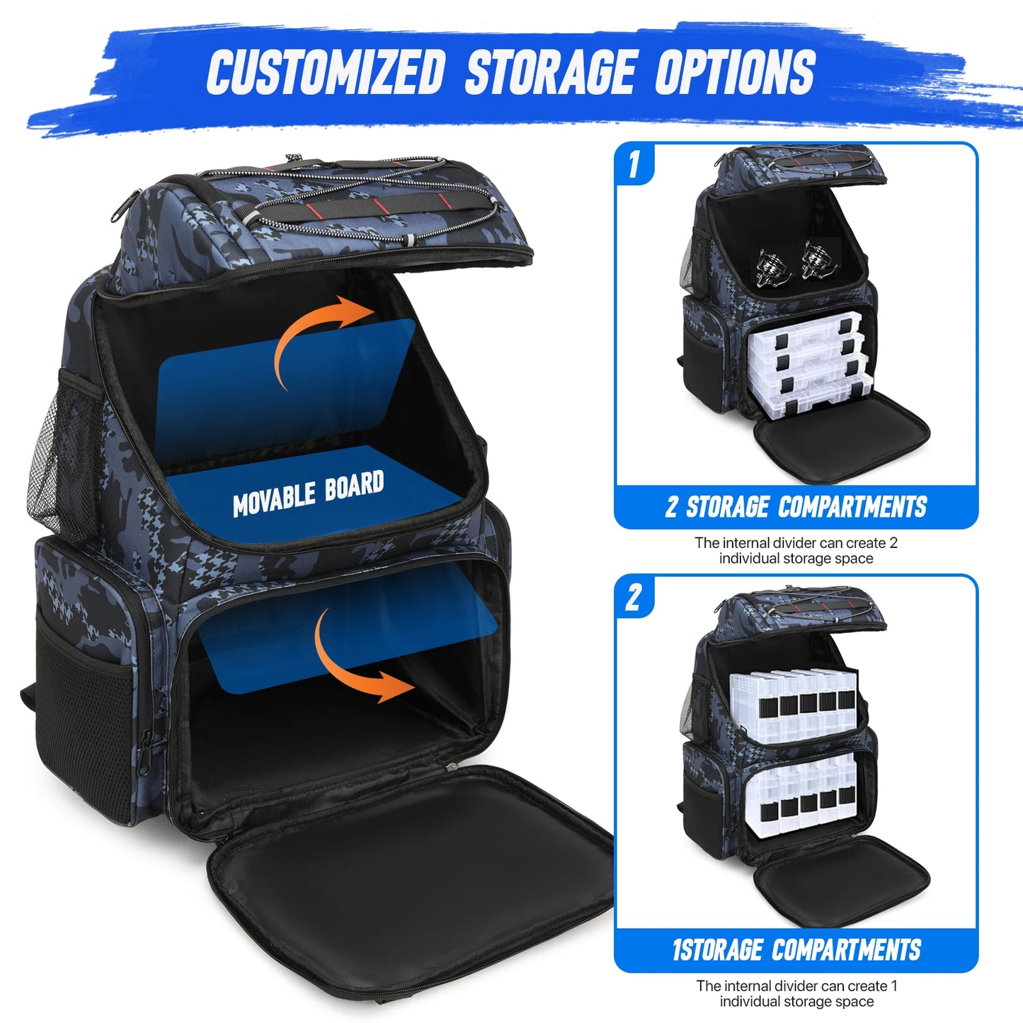 Fishing Backpack With Rod Holders And Rain Cover Tackle Bag