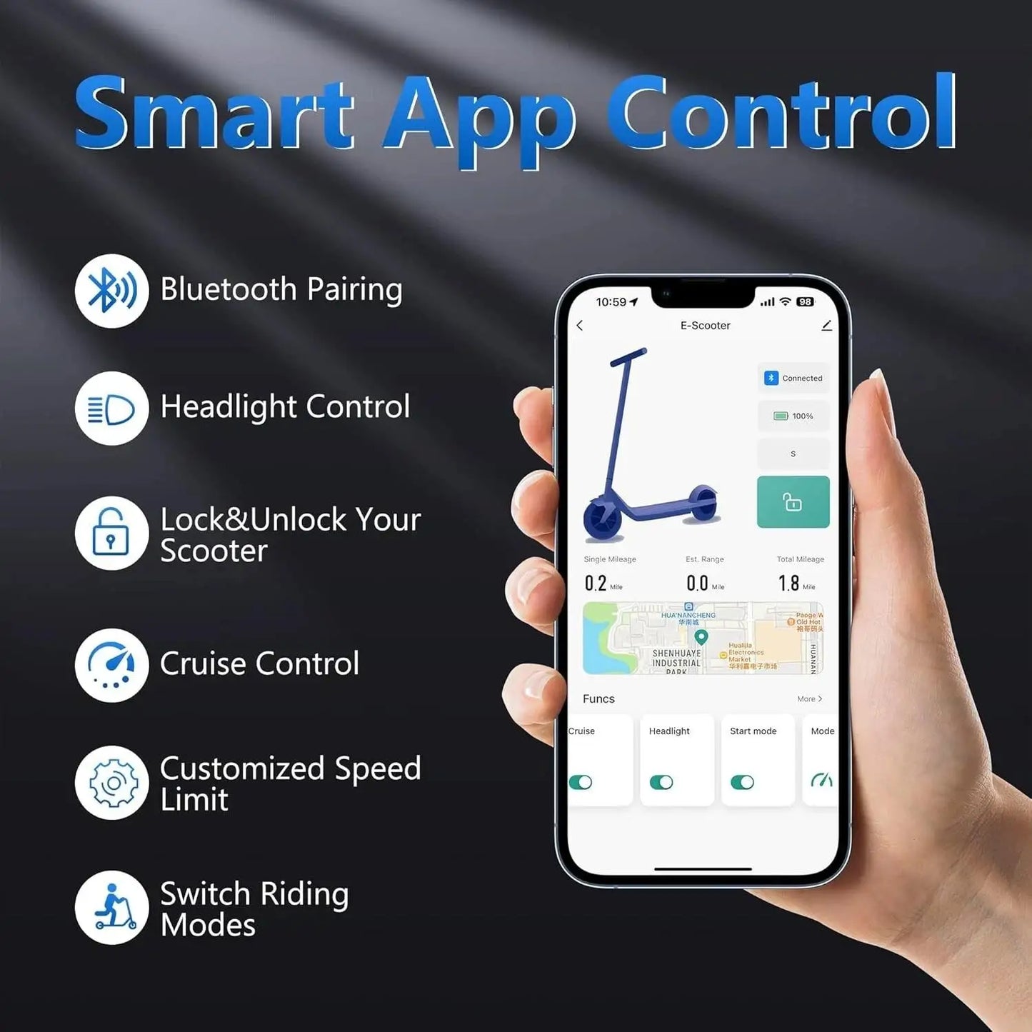 Aovopro Esmax 500W Folding Electric Scooter With App Control