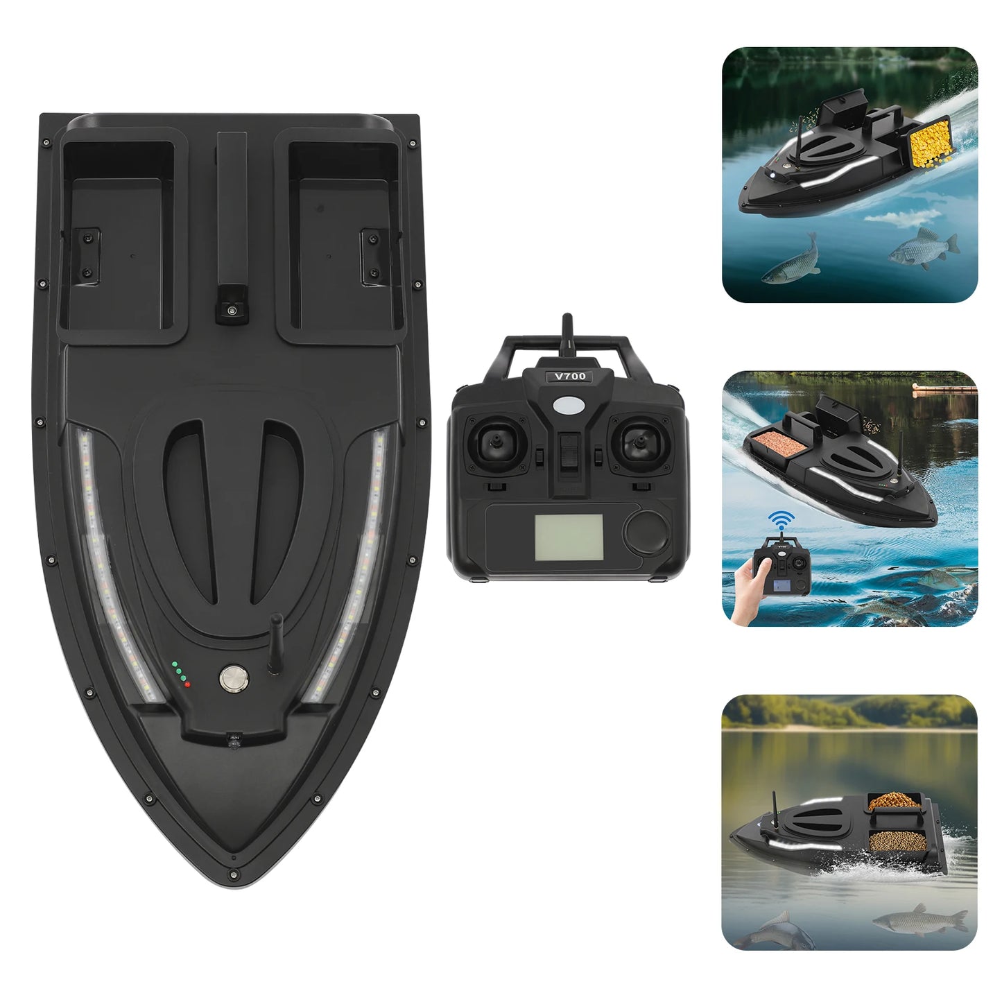 Remote Control High Speed Fishing Bait Boat For Pool Lake