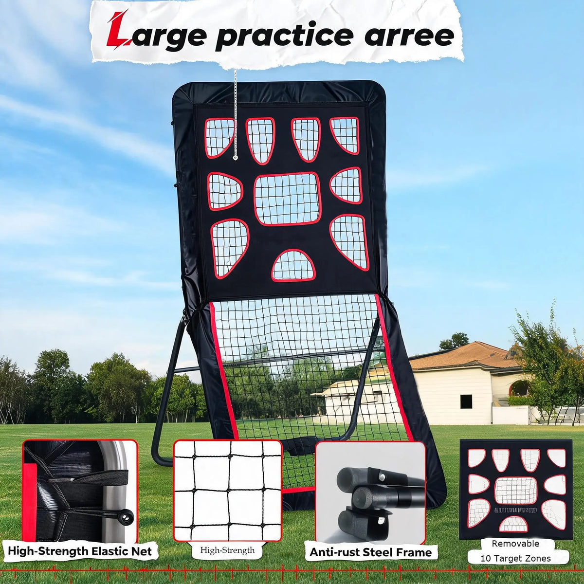 Adjustable Multi Sport Rebounder Net for Hockey Soccer Baseball Training Equipment