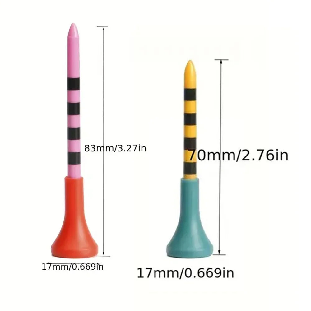 Unbreakable Golf Tees With Rubber Heads for Reduced Friction and Spin