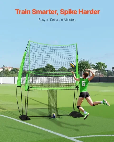 Adjustable Volleyball Training Net System With Ball Return