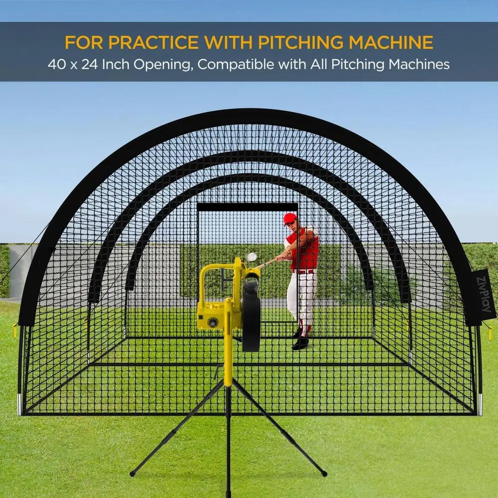 Portable Baseball Batting Cage Net With Pitching Line And Hole