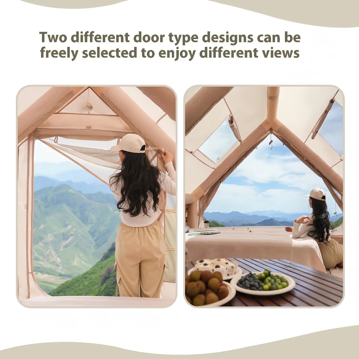 Inflatable Camping Tent With Skylight And Breathable Mesh Design