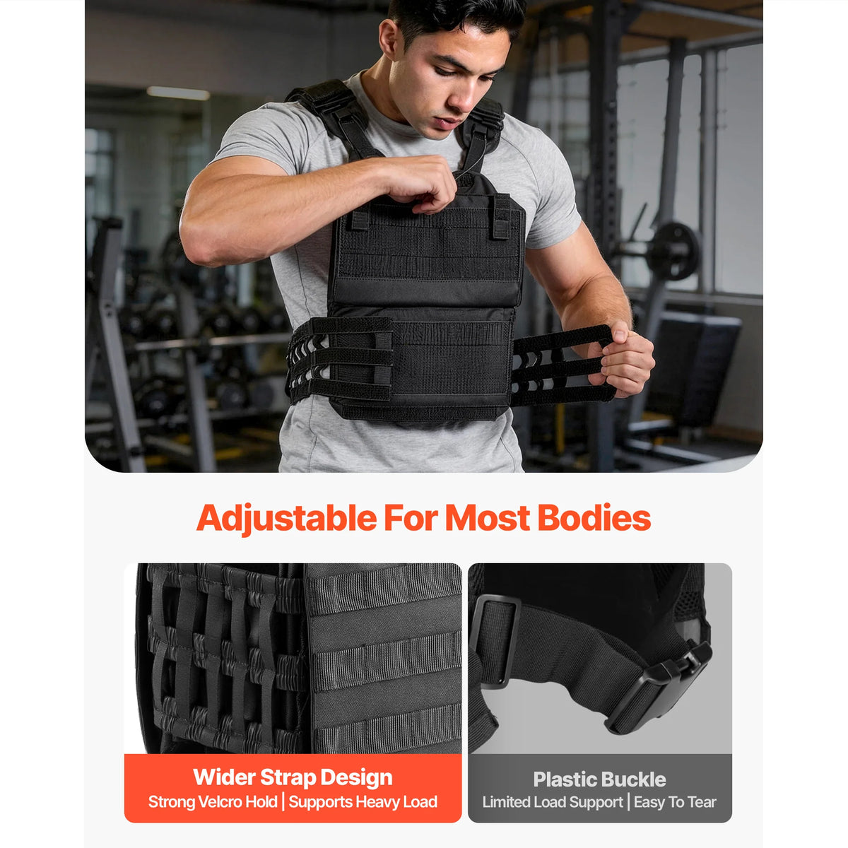 SucceBuy Weighted Vest With Shoulder Padding For Strength Training and Running