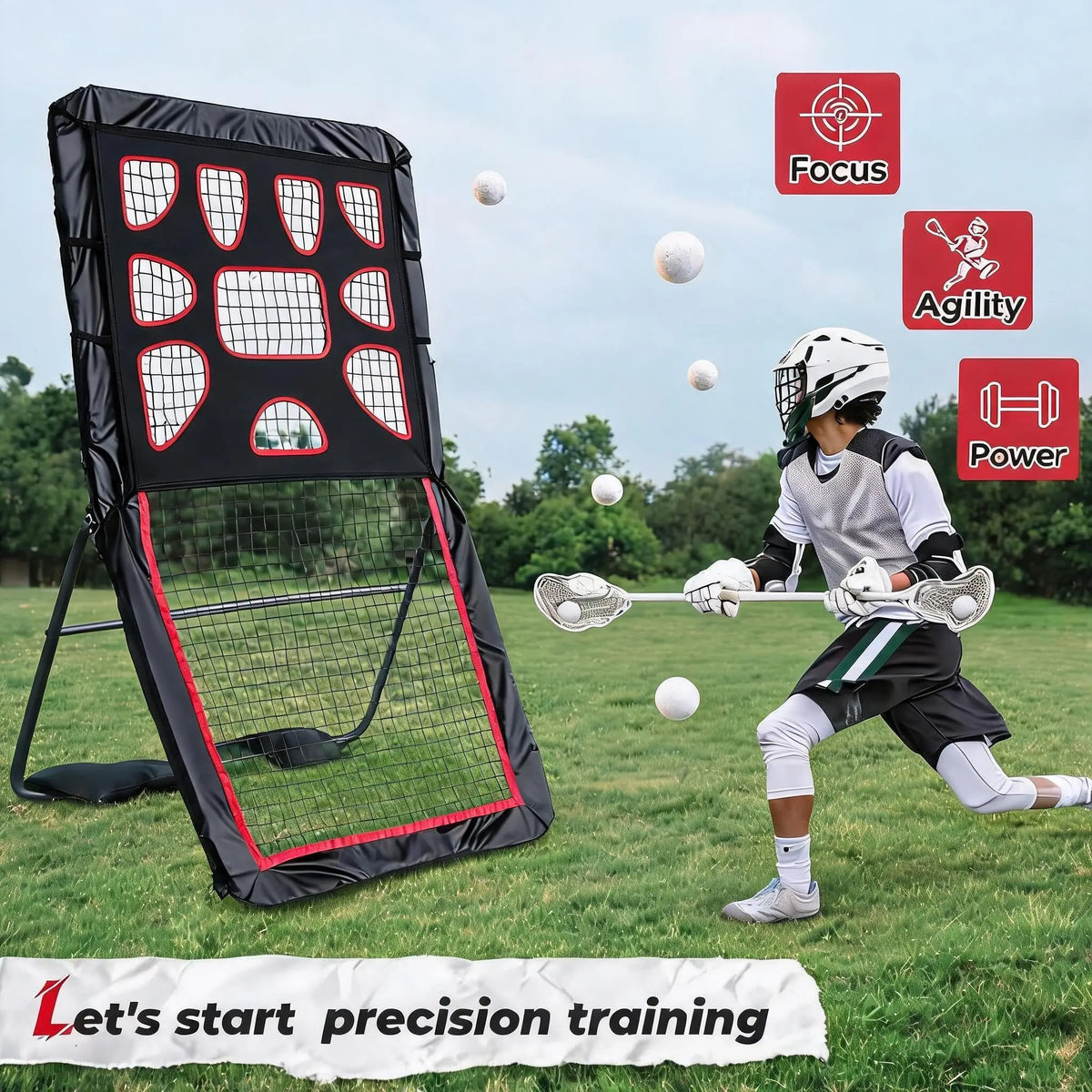 Adjustable Multi Sport Rebounder Net for Hockey Soccer Baseball Training Equipment
