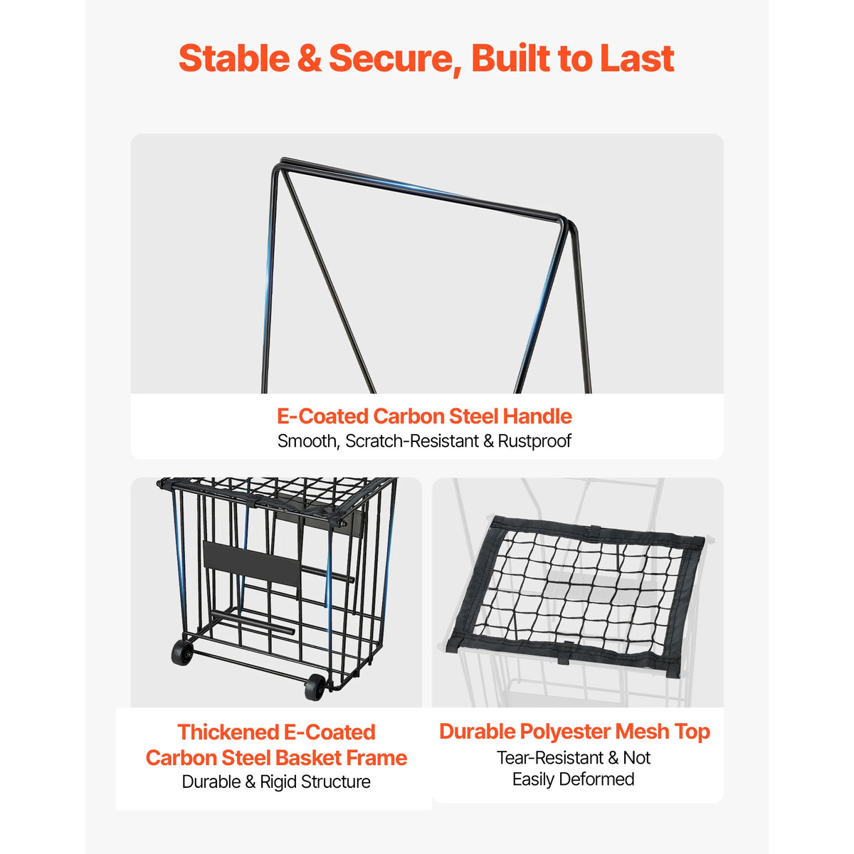 SucceBuy Portable Tennis Ball Hopper With Wheels For Training and Storage