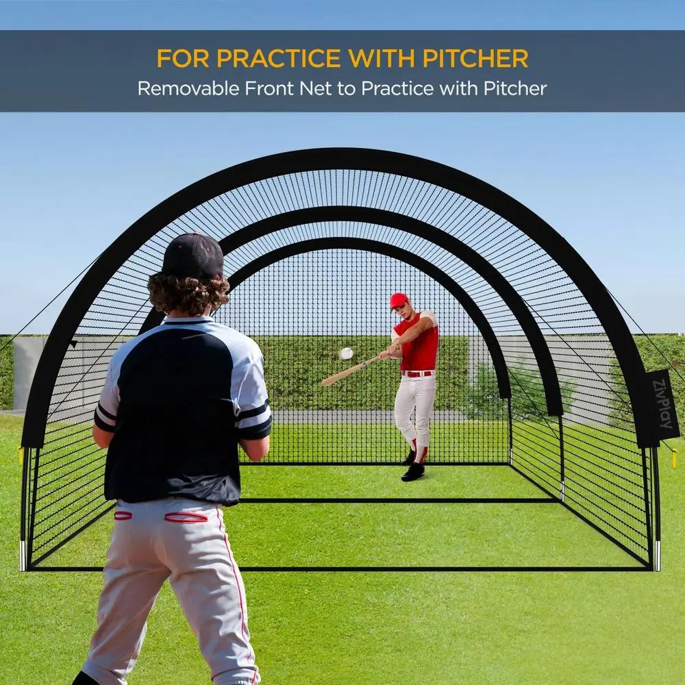 Portable Baseball Batting Cage Net With Pitching Line And Hole
