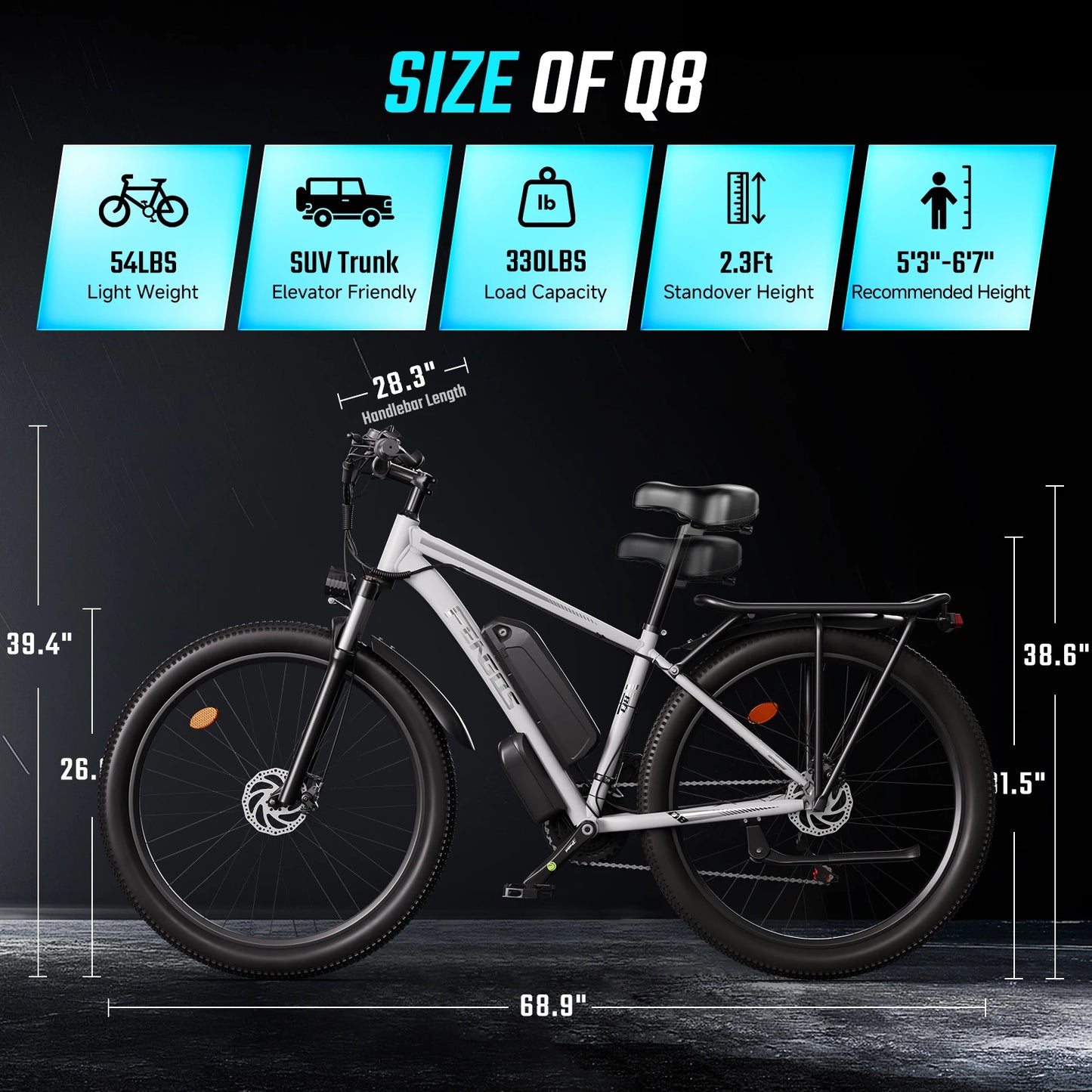 FENGQS Q8 2000W Electric Commuter Bicycle With 48V Battery