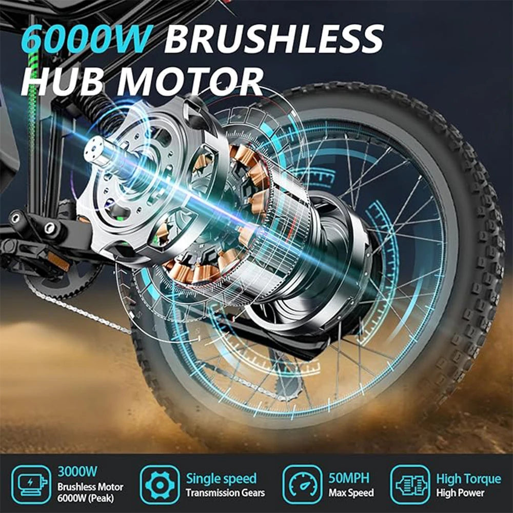 Nachbike R3 6000W Electric Dirt Bike 50 MPH 60V 25Ah